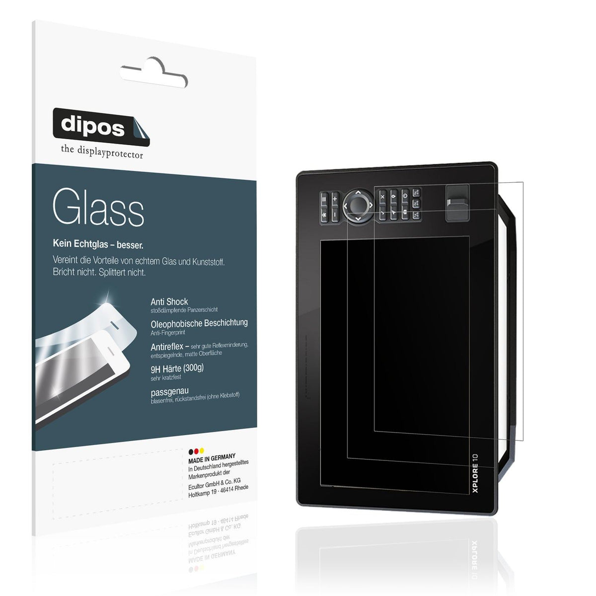 2x Screen Protector for Humminbird Xplore 10 matte Flexible Glass 9H dipos