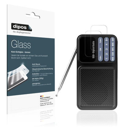 2x Screen Protector for Gallypek DAB Radio matte Flexible Glass 9H dipos