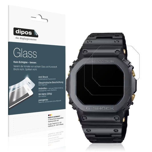 2x Screen Protector for Casio W-216H-1AV Eckig matte Flexible Glass 9H dipos
