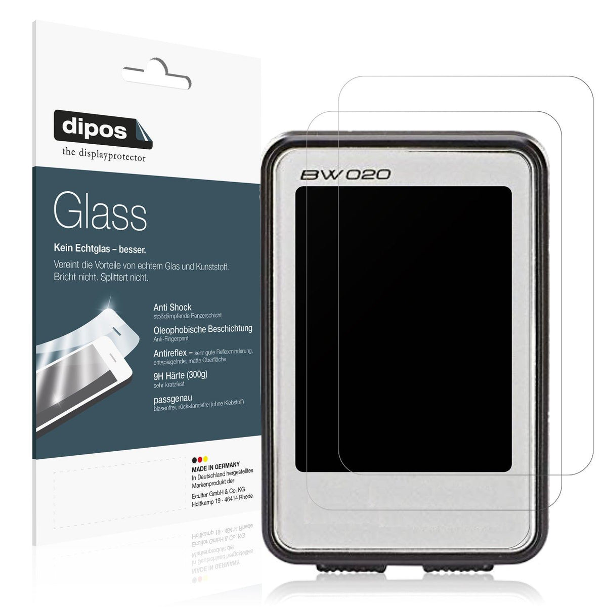 2x Screen Protector for Prophete BW-020 matte Flexible Glass 9H dipos