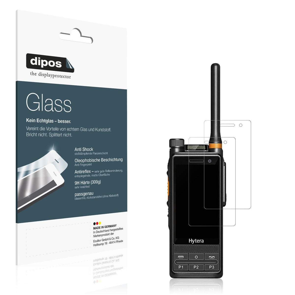 2x Screen Protector for Hytera PDC680 matte Flexible Glass 9H dipos