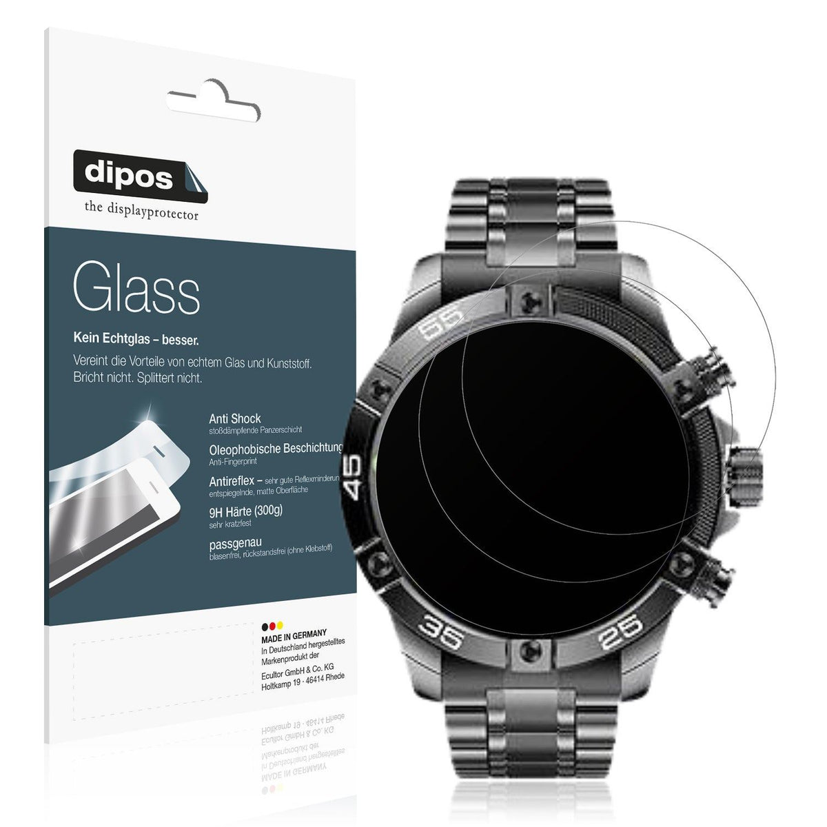 2x Screen Protector for OHUGNA Smartwatch 1.53 Zoll matte Flexible Glass 9H