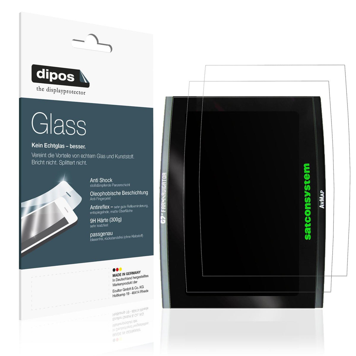 2x Screen Protector for Farmnavigator G7 Ezy matte Flexible Glass 9H dipos