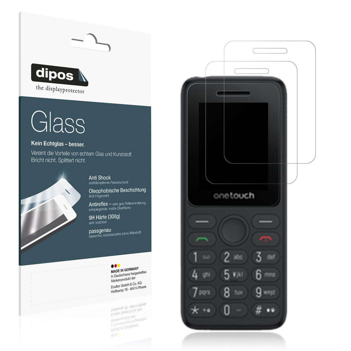 2x Screen Protector for TCL OneTouch 5041 matte Flexible Glass 9H dipos