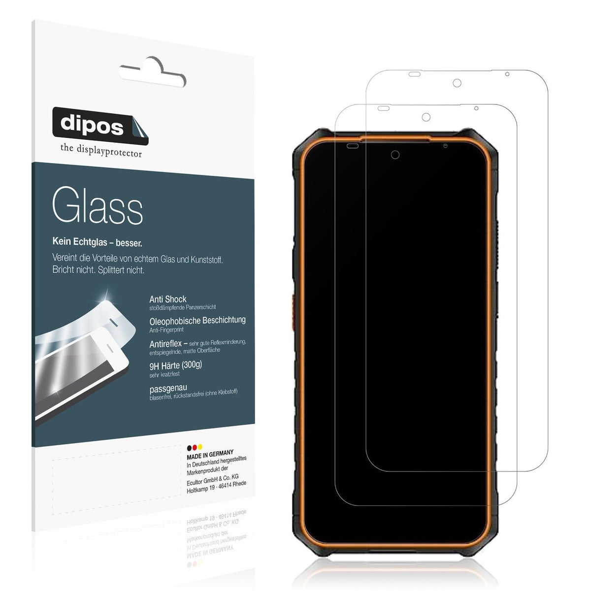 2x Screen Protector for Hammer Iron 6 matte Flexible Glass 9H dipos