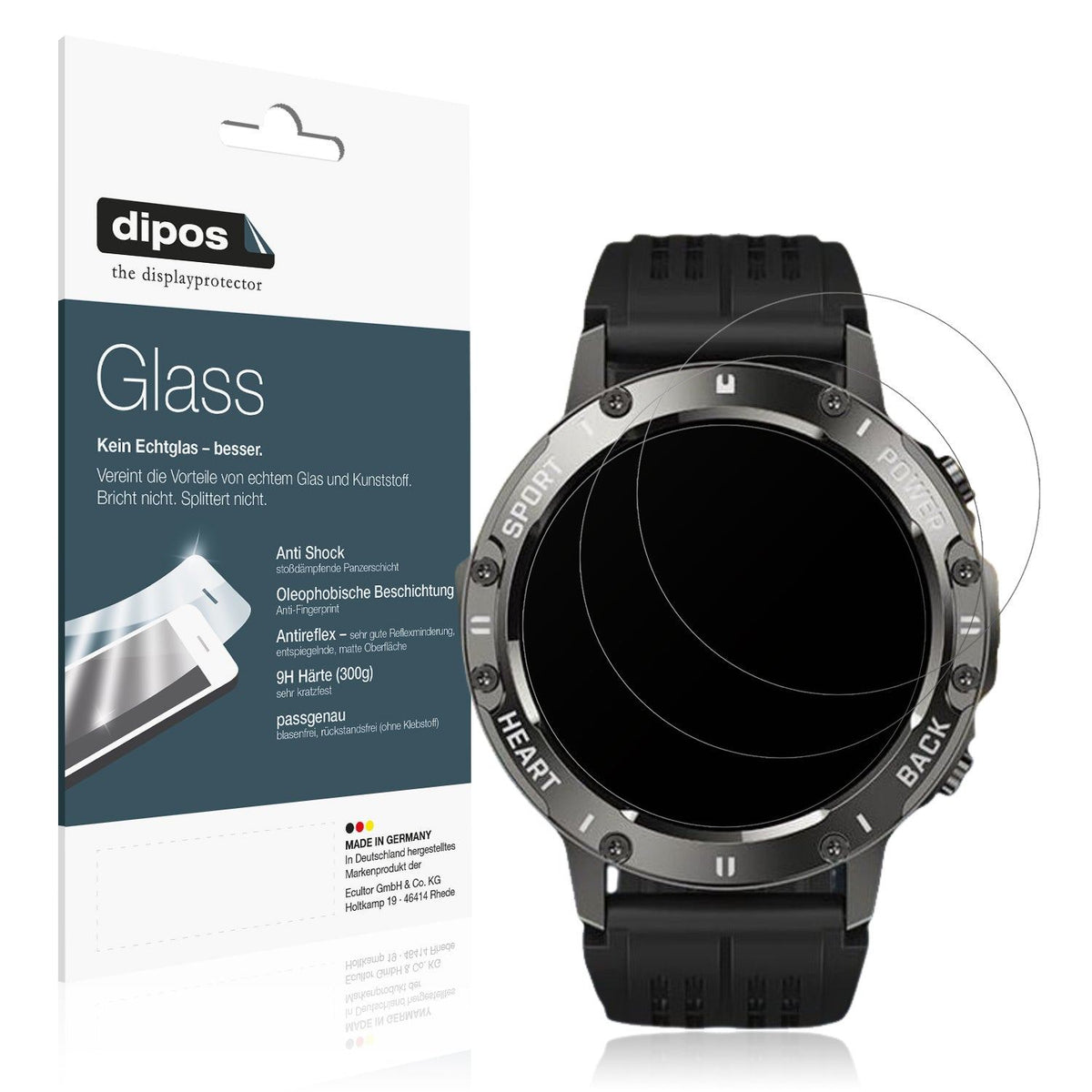 2x Screen Protector for Timu S81 1.39 Zoll matte Flexible Glass 9H dipos