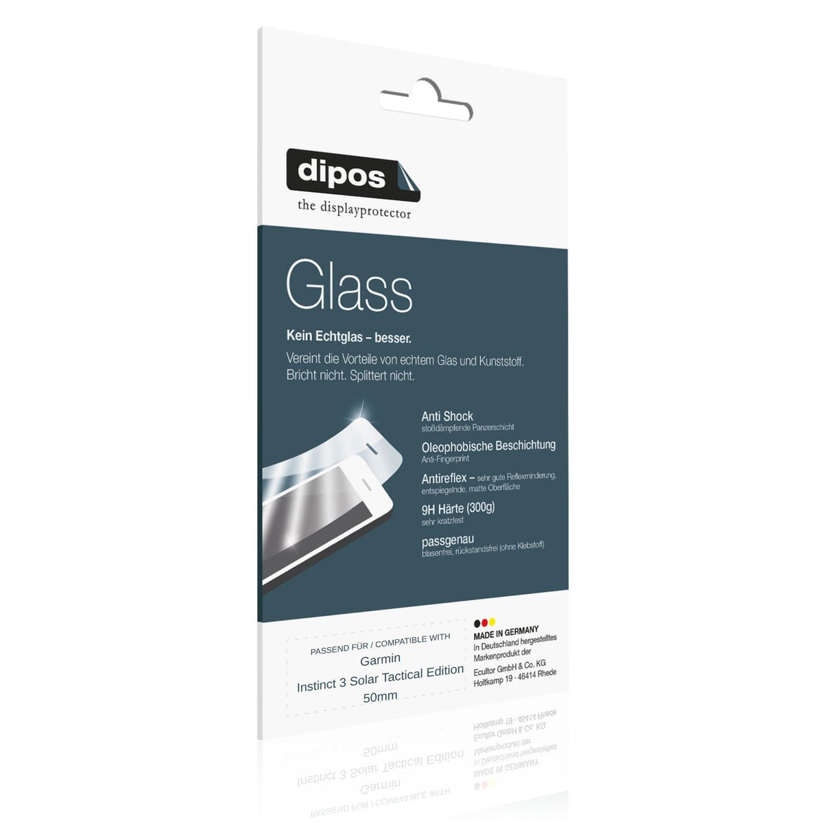 2x Screen Protector for Garmin Instinct 3 Solar Tactical Edition 50mm matte