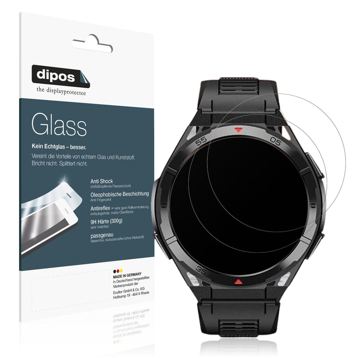 2x Screen Protector for Lemfo LT08 1.42 Zoll matte Flexible Glass 9H dipos