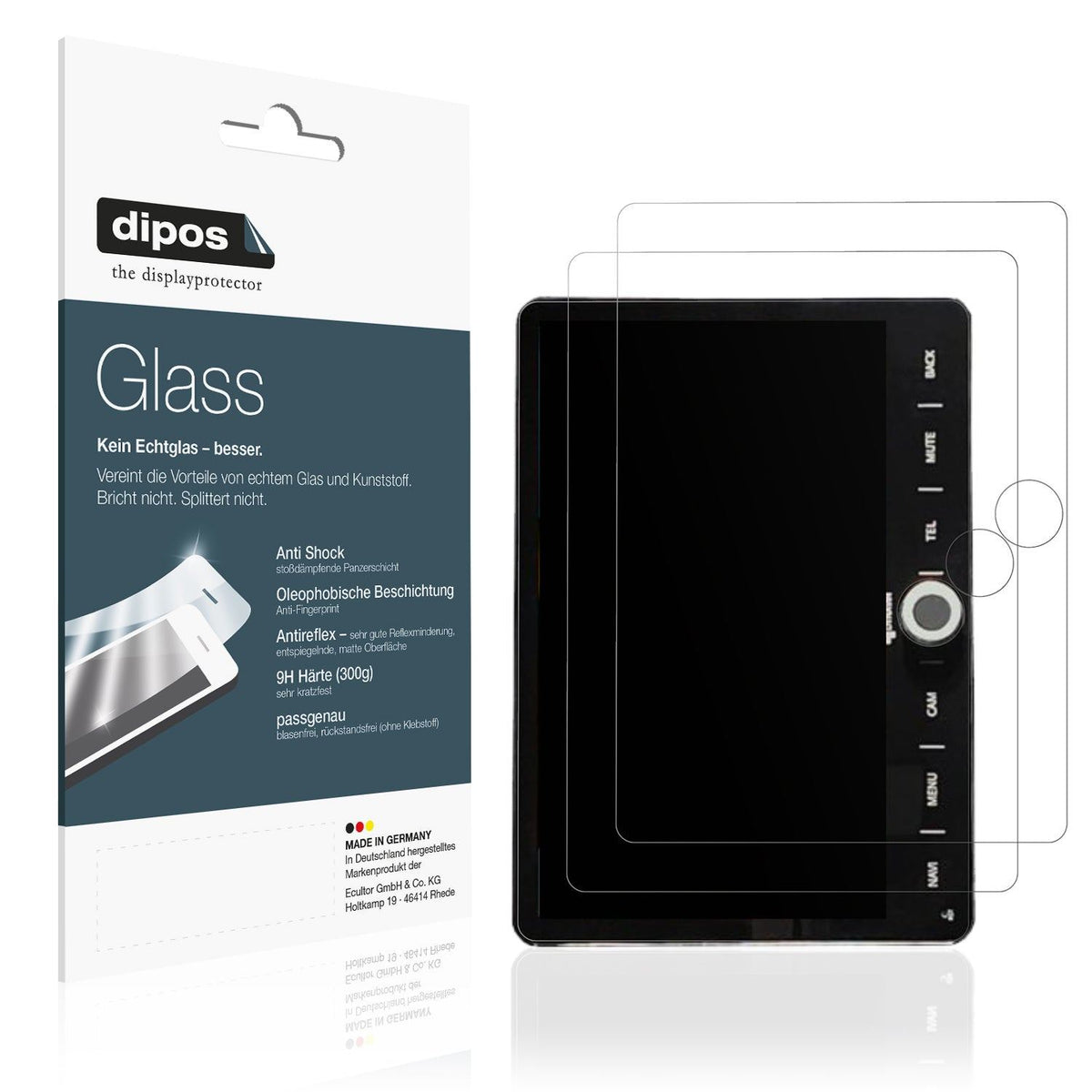 2x Screen Protector for Dynavin D9-DCX matte Flexible Glass 9H dipos