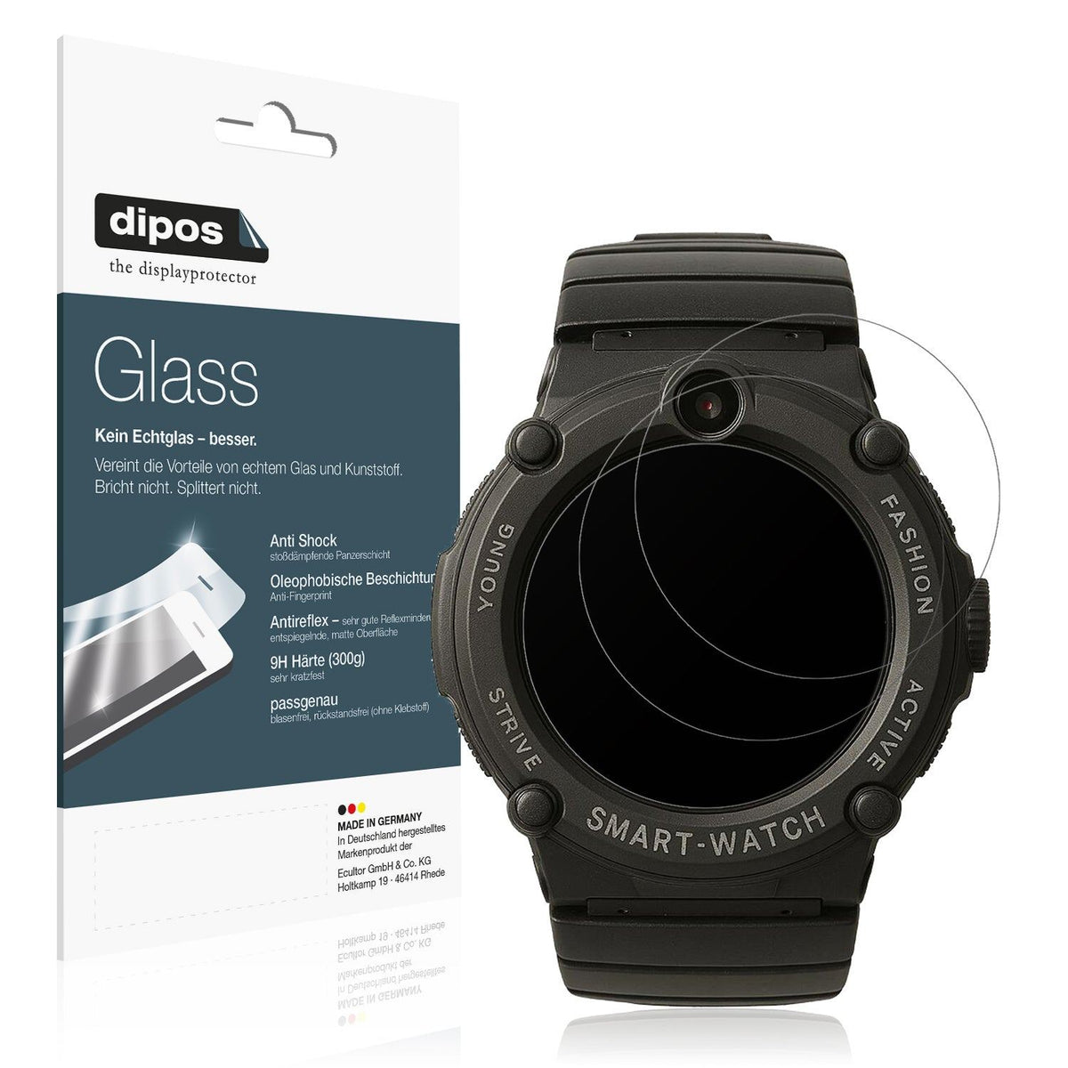 2x Screen Protector for Watchmark GPS Watch Kids matte Flexible Glass 9H dipos