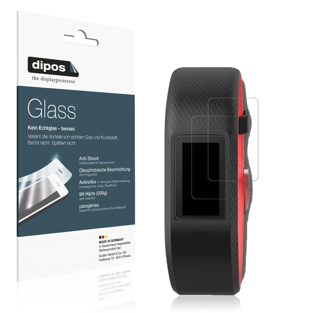 2x Screen Protector for Garmin Vivosport matte Flexible Glass 9H dipos