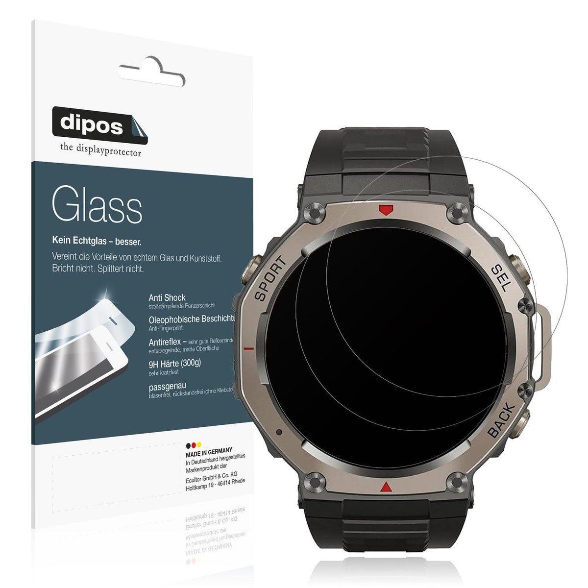 2x Screen Protector for Reiteag Sekoda GPS 1.43 Zoll matte Flexible Glass 9H