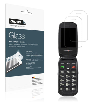 2x Screen Protector for Swisstone BBM 625 matte Flexible Glass 9H dipos