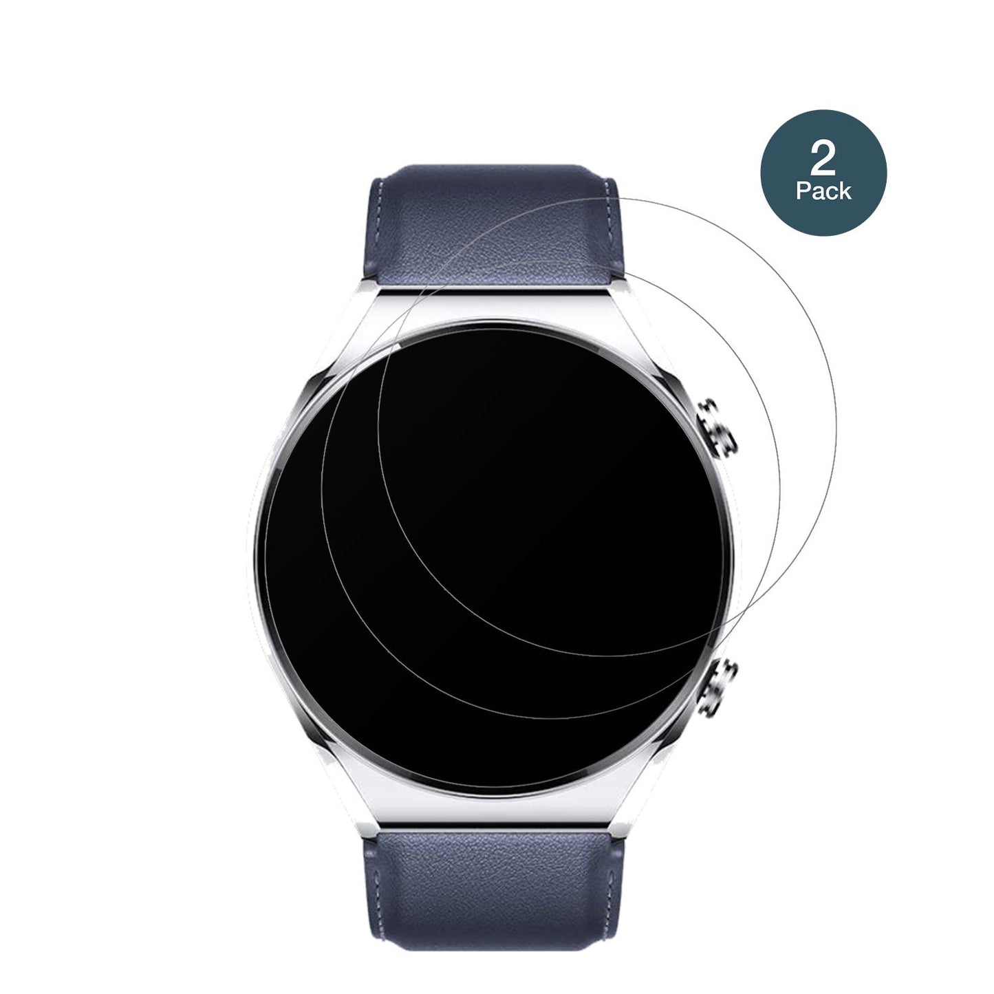 XiaomiWatch S1 mit aufgebrachter dipos Panzerfolie, die lästige Fingerabdrücke minimiert