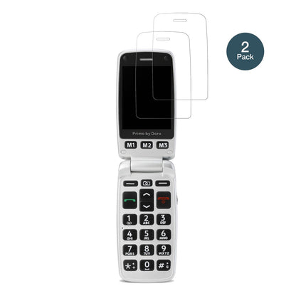 2x Screen Protector for Doro Primo 413 matte Flexible Glass 9H dipos