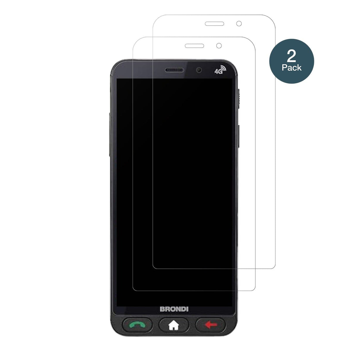 2x Screen Protector for Brondi Amico S Nero matte Flexible Glass 9H dipos