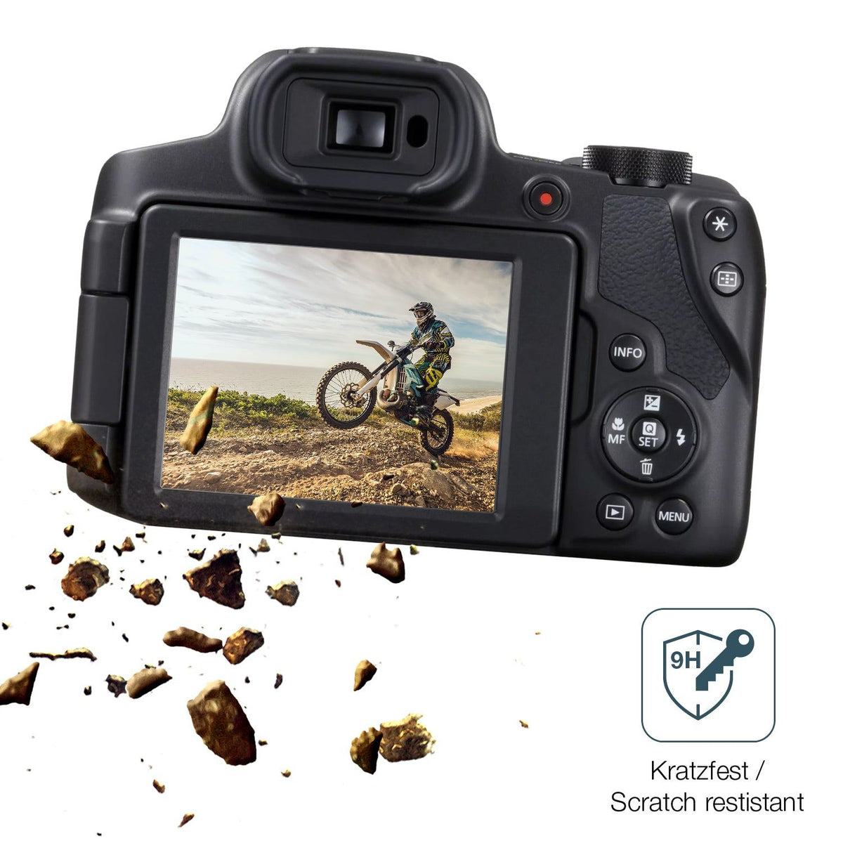2x Screen Protector for Canon Powershot SX70 HS matte Flexible Glass 9H dipos