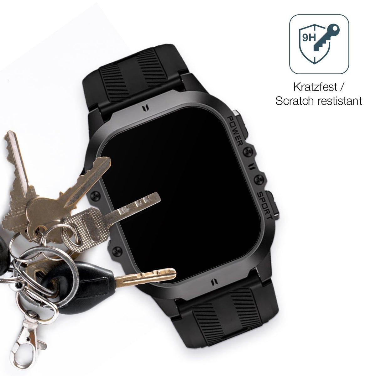 2x Screen Protector for Tesofit Smartwatch 1.85 Zoll matte Flexible Glass 9H