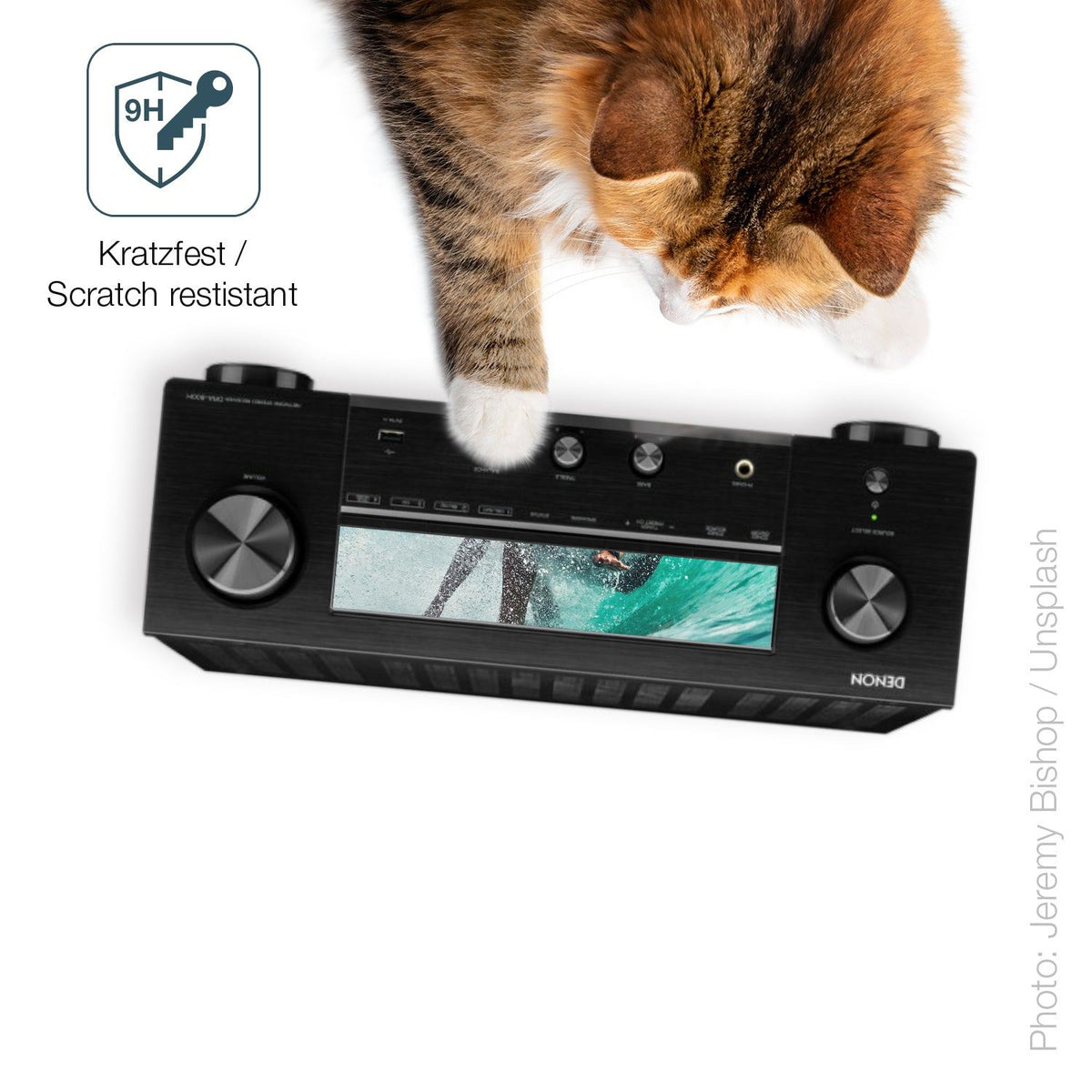2x Screen Protector for Denon DRA-800H matte Flexible Glass 9H dipos