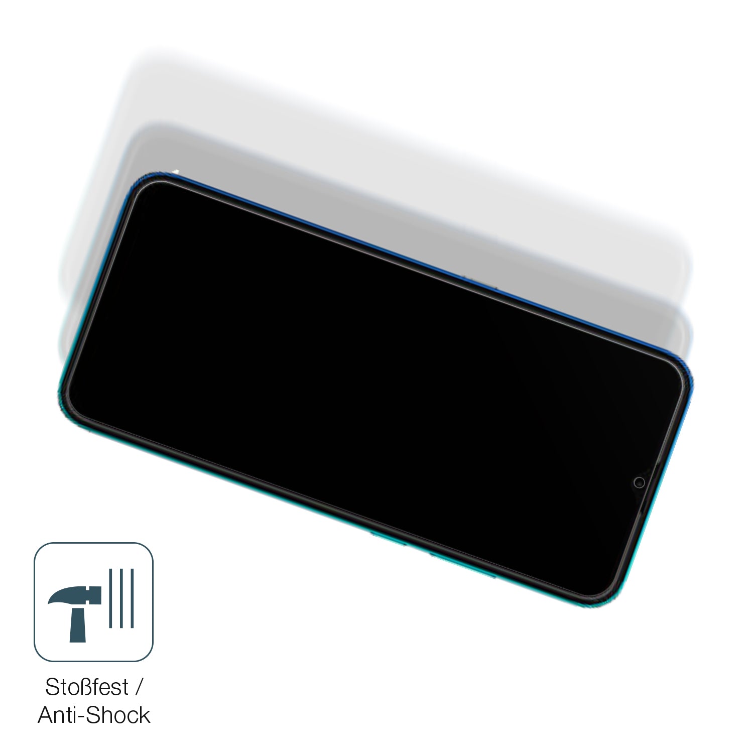 Schutz gegen Kratzer auf dem Hisense E60 Lite Glas durch Schlüssel, Stöße gegen die Tischkante oder Stürze