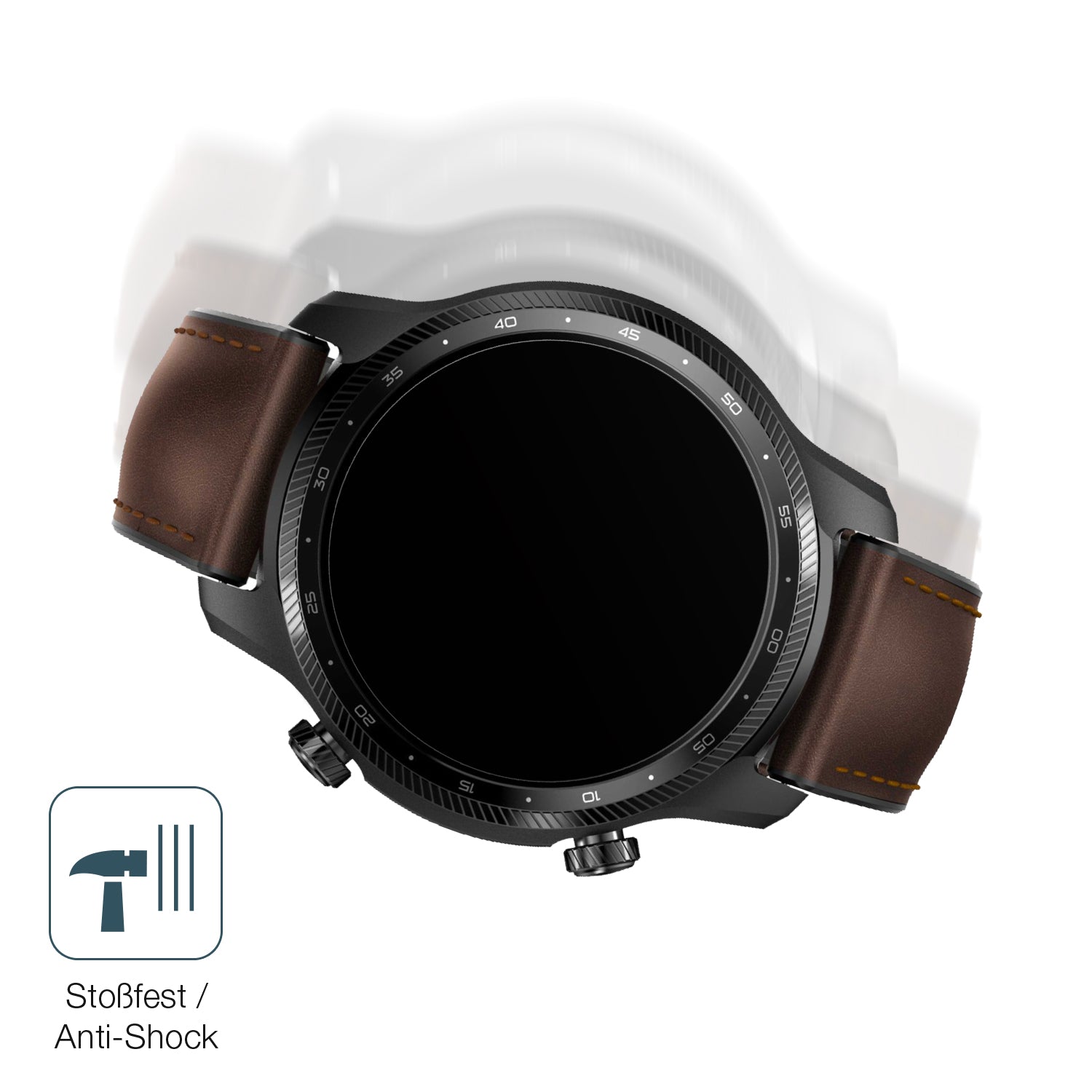 Schutz gegen Kratzer auf dem Ticwatch Pro 3 Ultra Glas durch Schlüssel, Stöße gegen die Tischkante oder Stürze