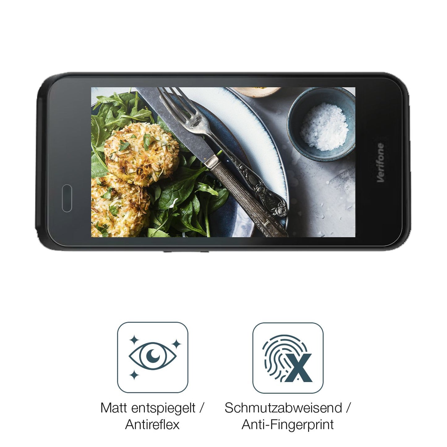 2x Screen Protector for Verifone Carbon Mobile 5 matte Flexible Glass 9H dipos