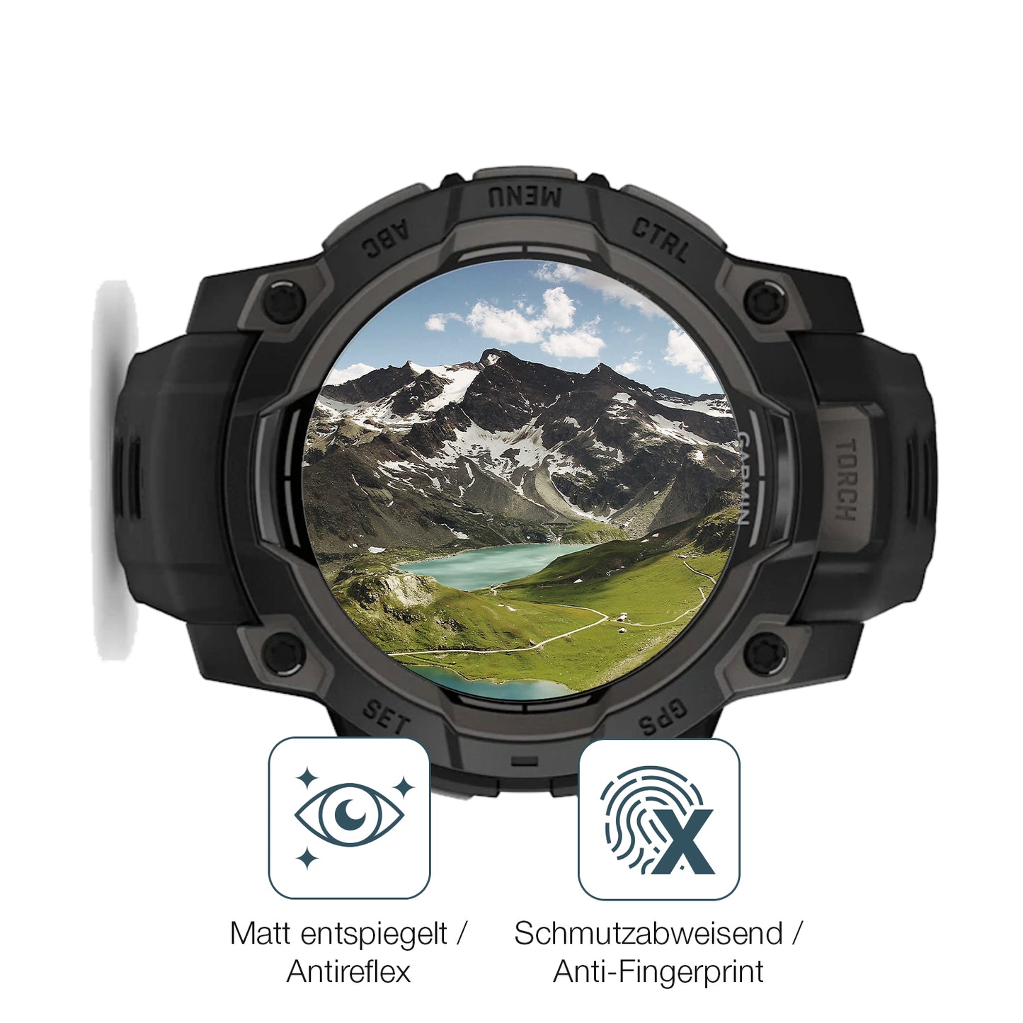9H Hartbeschichtete, flexible Folie passend zugeschnitten für Garmin Instinct 3 45mm