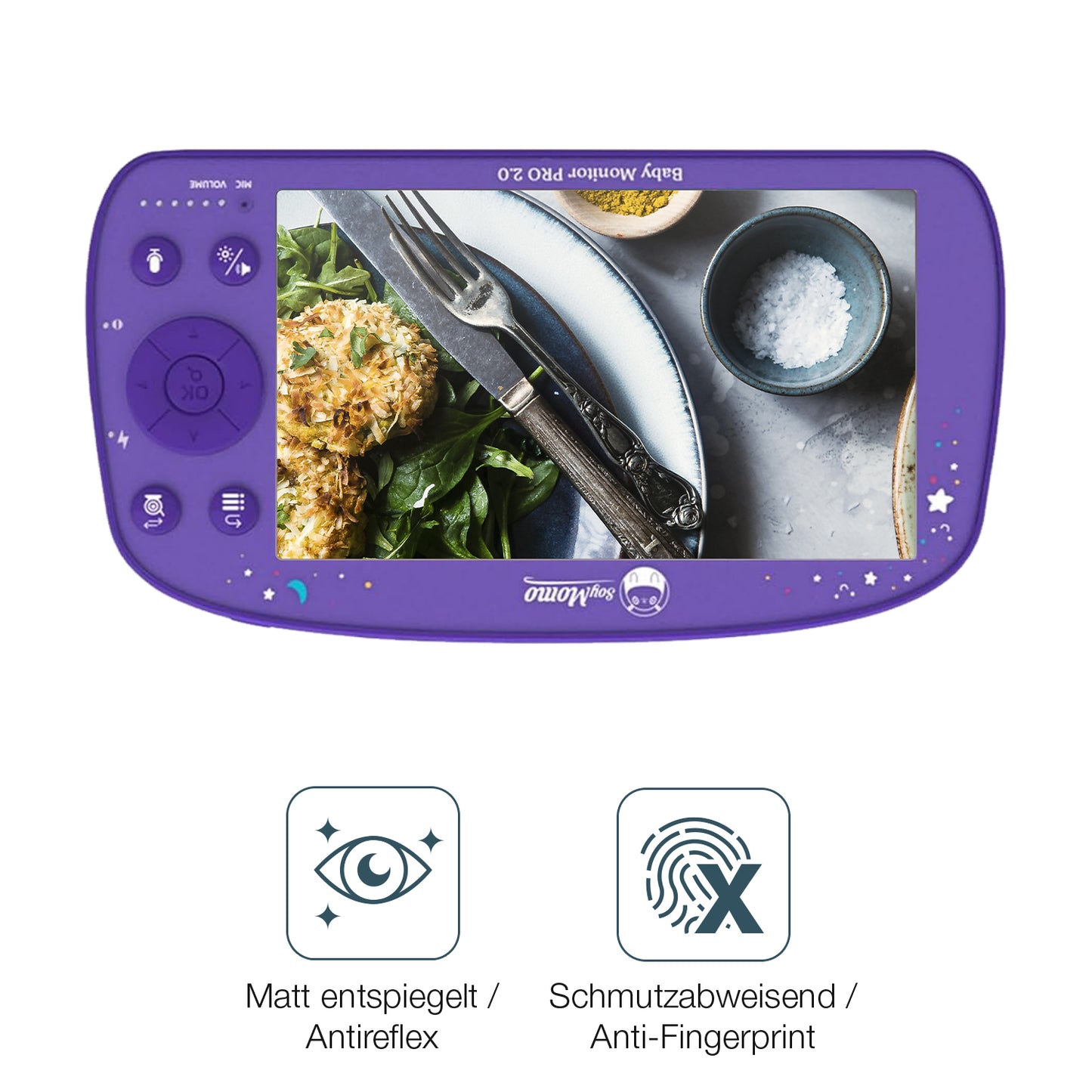 2x 9H Schutzfolie matt für SoyMomo Baby Monitor Pro 1.0 Panzerfolie