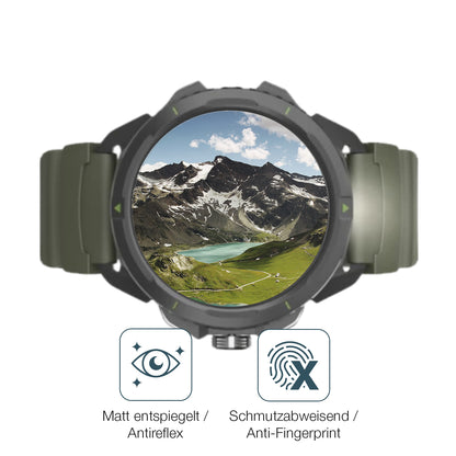9H Hartbeschichtete, flexible Folie passend zugeschnitten für Hammer Watch 2 Military Edition