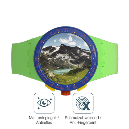 Schutz gegen Kratzer auf dem Swatch Flowing Freshly SUSG1O1 Glas durch Schlüssel oder Ähnliches