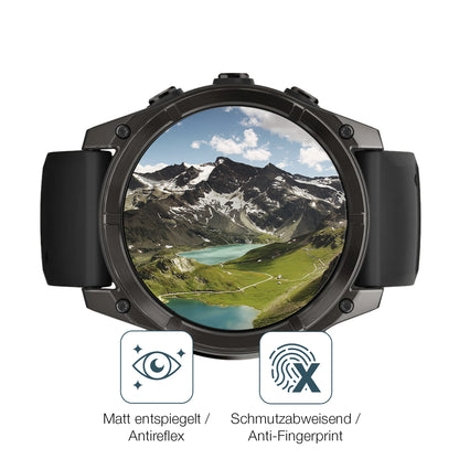 2x 9H Schutzfolie matt für Garmin Fenix E 47mm Panzerfolie