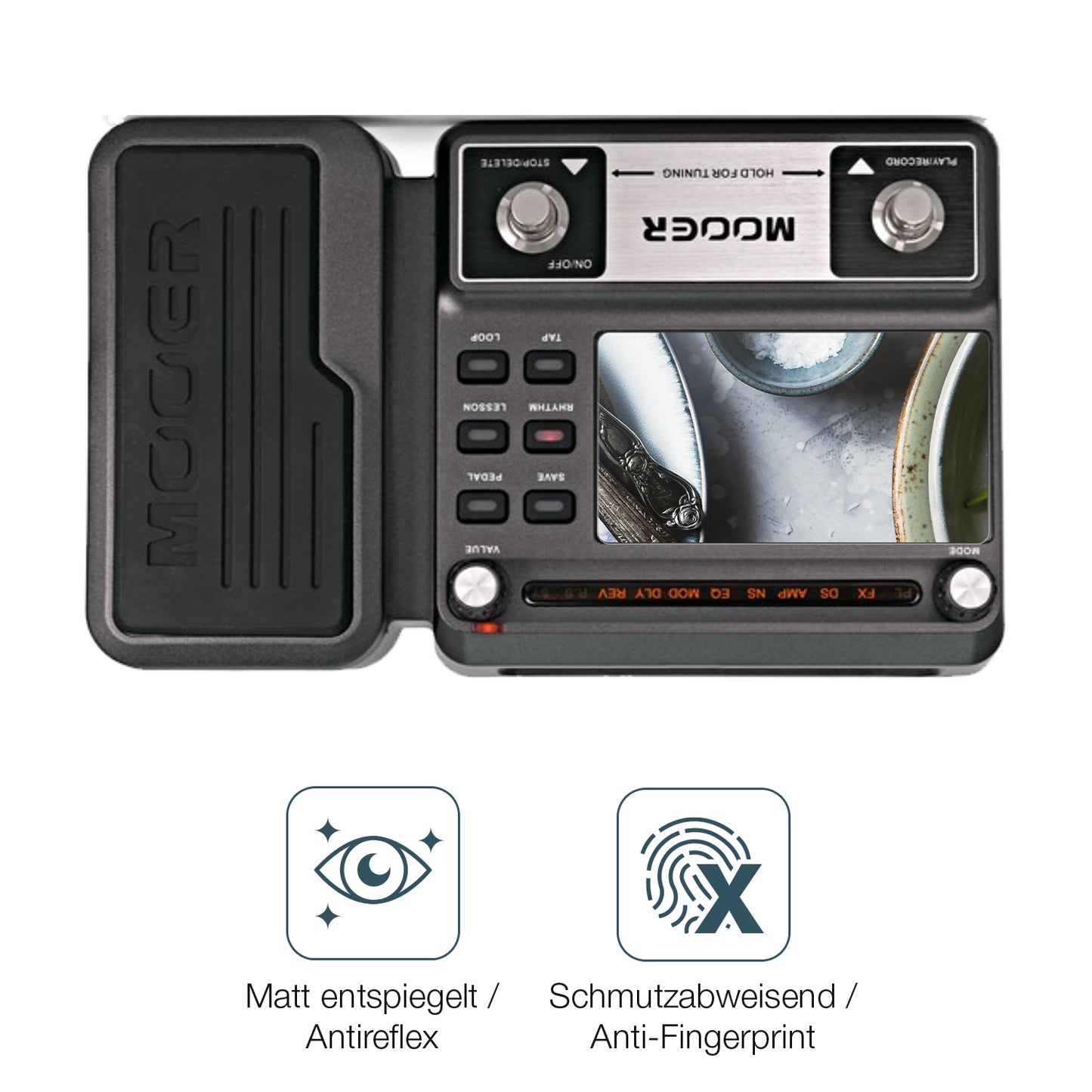 2x Schutzfolie matt für Mooer GE100 Display-Schutzfolie