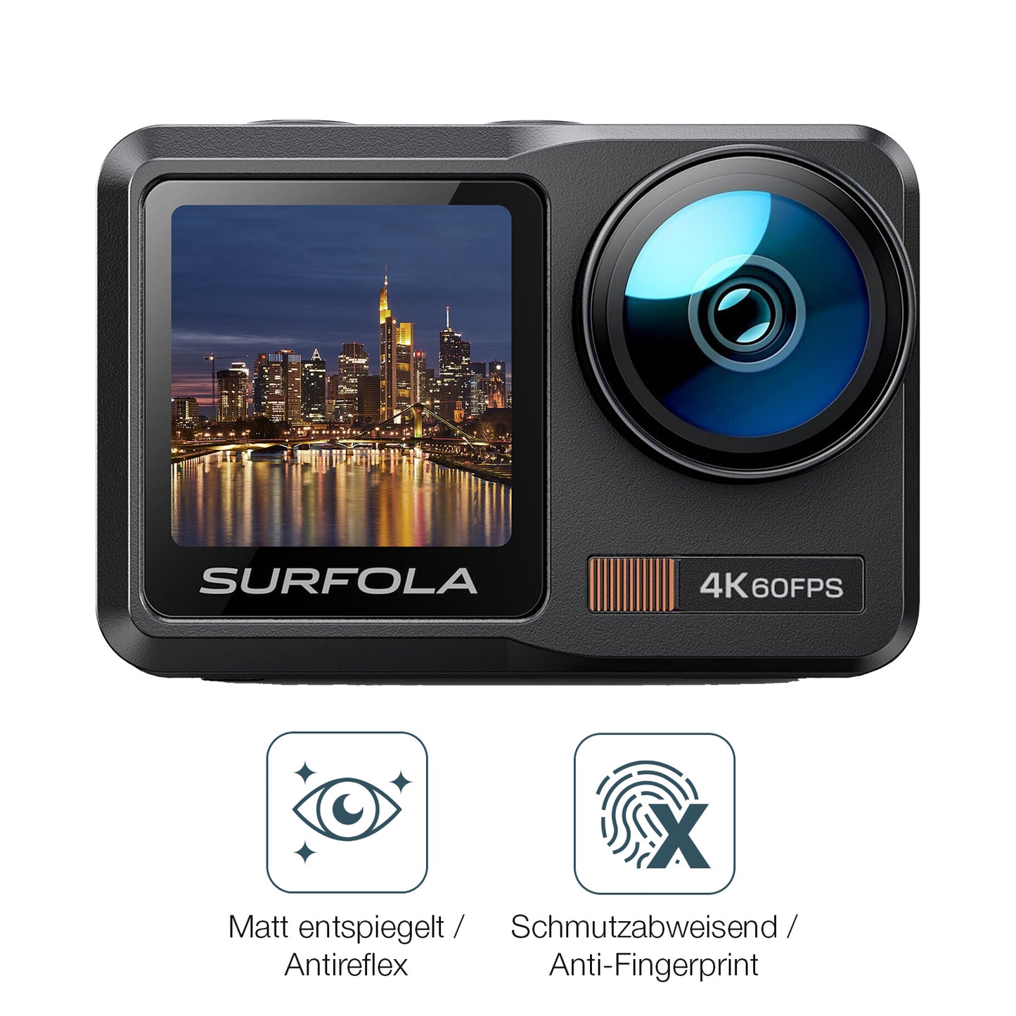 Schutz gegen Kratzer auf dem Surfola SF630 Action Cam Glas durch Schlüssel oder Ähnliches
