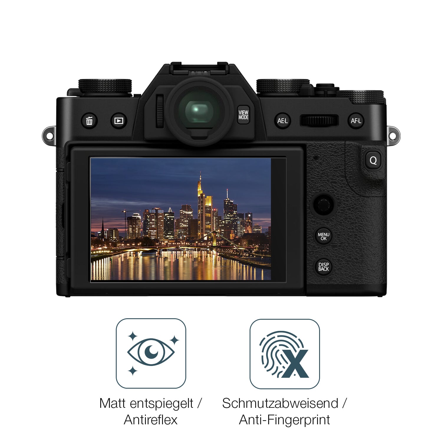9H Hartbeschichtete, flexible Folie passend zugeschnitten für Fujifilm X-T30 II