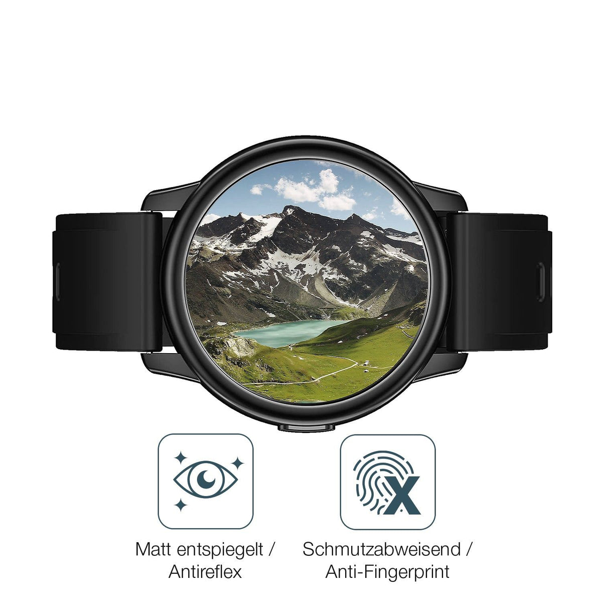 2x Screen Protector for Cillso  1,3 inch Smartwatch matte Flexible Glass 9H