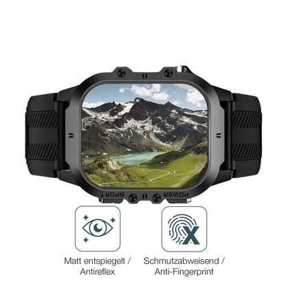 2x Screen Protector for Tesofit Smartwatch 1.85 Zoll matte Flexible Glass 9H