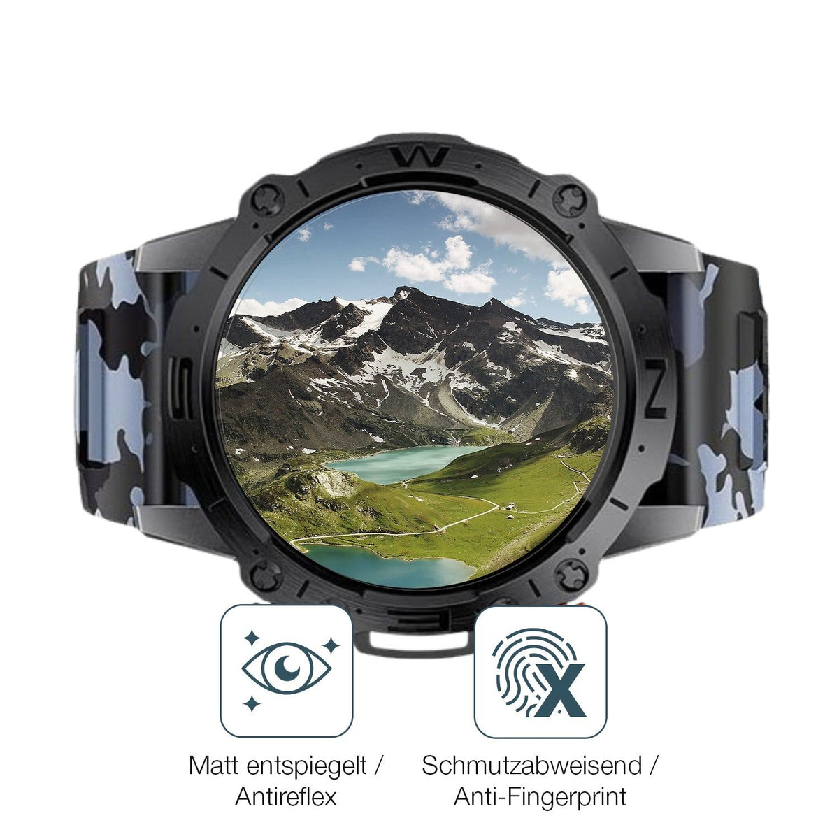 2x Screen Protector for Lige 1.43 Zoll Smartwatch matte Flexible Glass 9H dipos