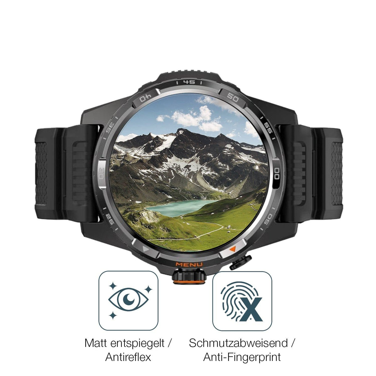 2x Screen Protector for ticWatch Atlas matte Flexible Glass 9H dipos