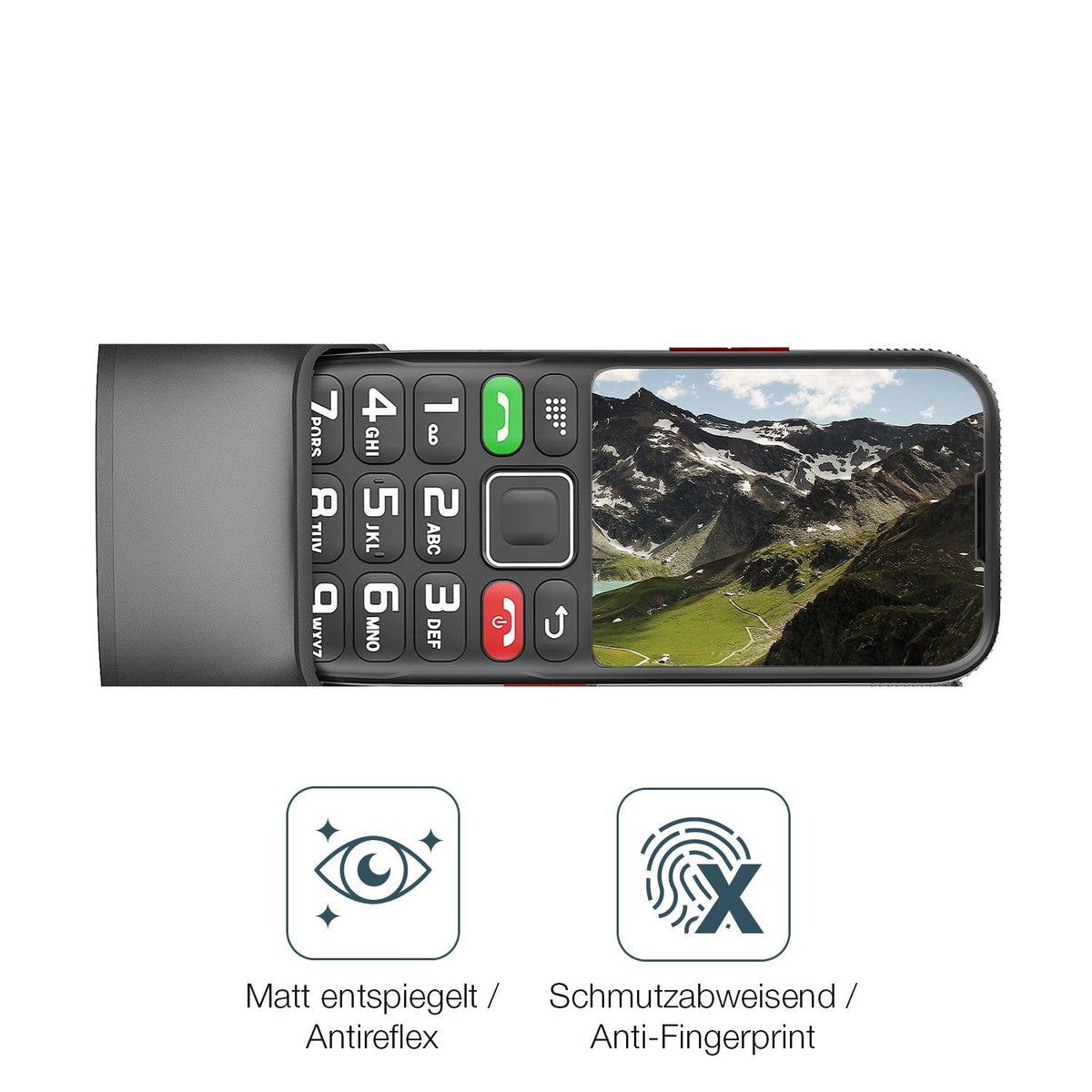 2x Screen Protector for Brisum F22 Seniorenhandy matte Flexible Glass 9H dipos