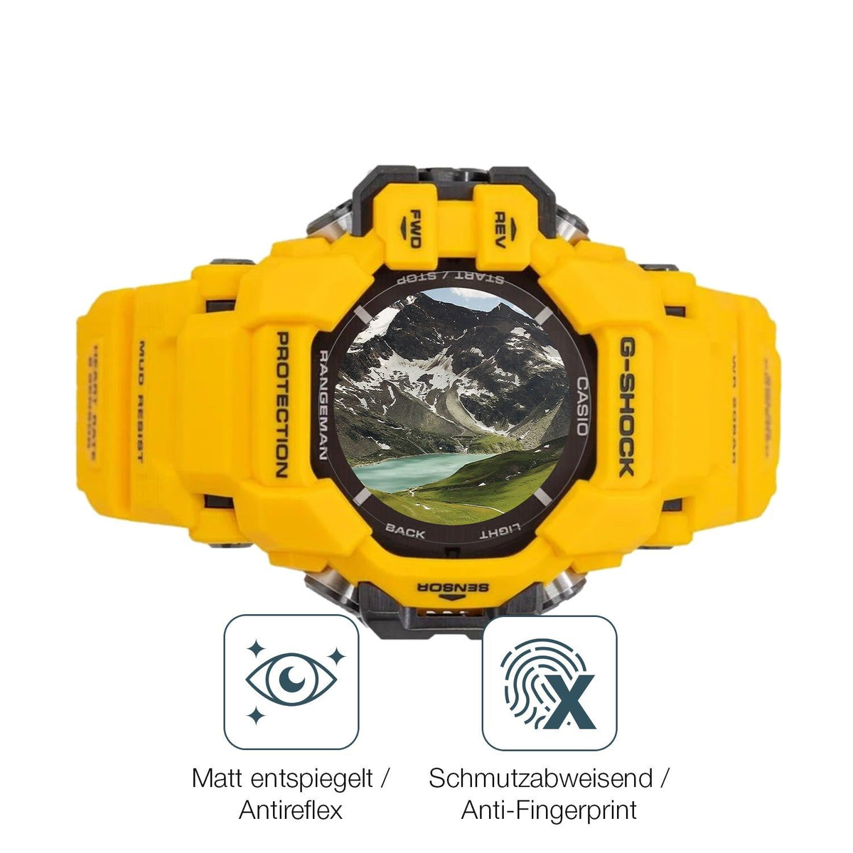 2x Screen Protector for Casio G-Shock GPR H1000 matte Flexible Glass 9H dipos