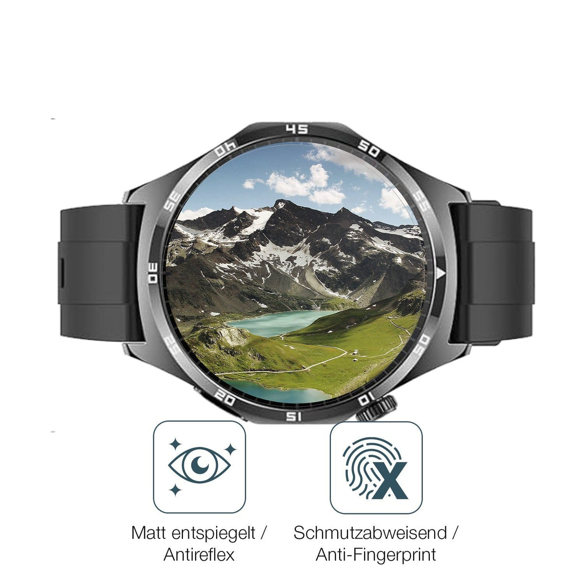 2x Screen Protector for ECG HRV Gesundheitsuhr 2.01 Zoll matte Flexible Glass