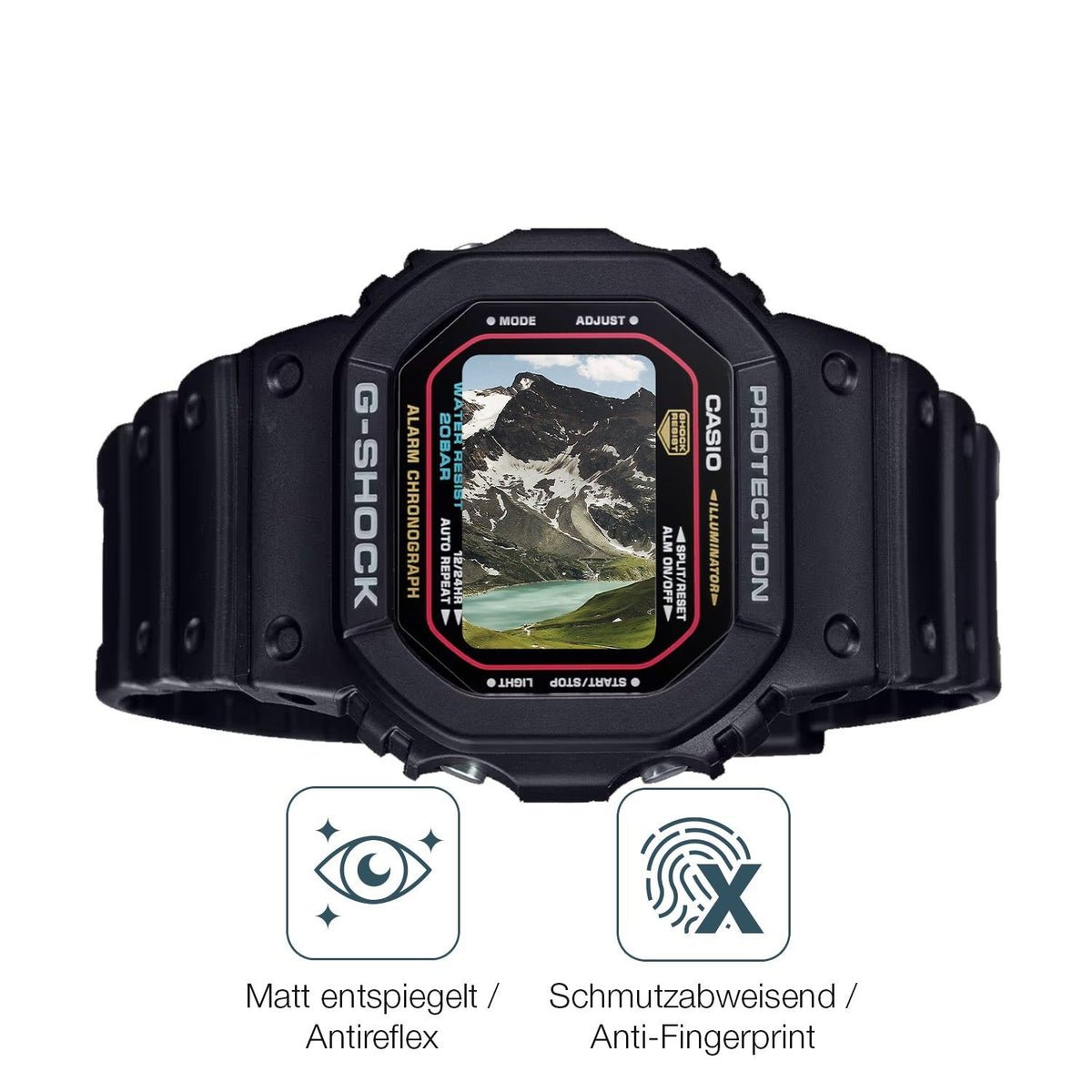 2x Screen Protector for Casio G-Shock DW-5600RL-1 matte Flexible Glass 9H dipos