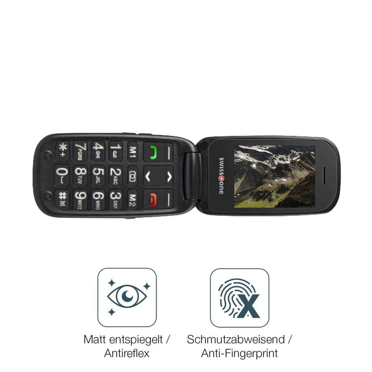 2x Screen Protector for Swisstone BBM 625 matte Flexible Glass 9H dipos