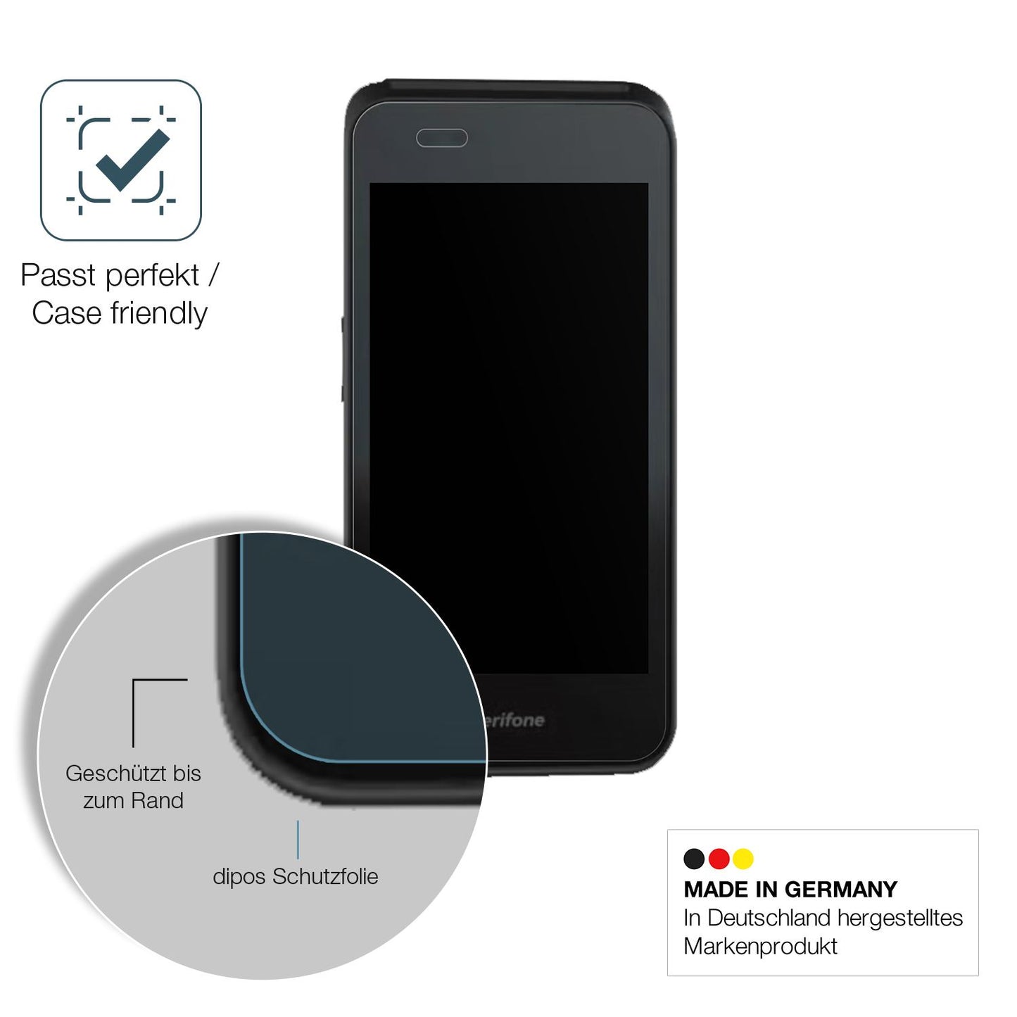 2x Screen Protector for Verifone Carbon Mobile 5 matte Flexible Glass 9H dipos