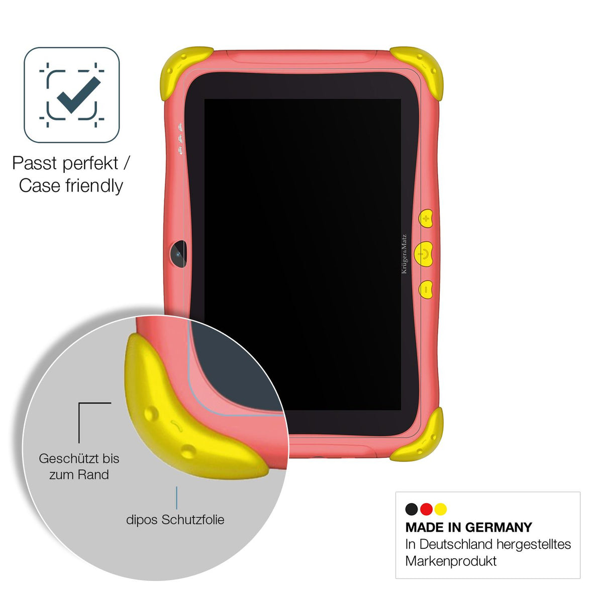 2x Screen Protector for Kruger Matz Fun 808 matte Flexible Glass 9H dipos