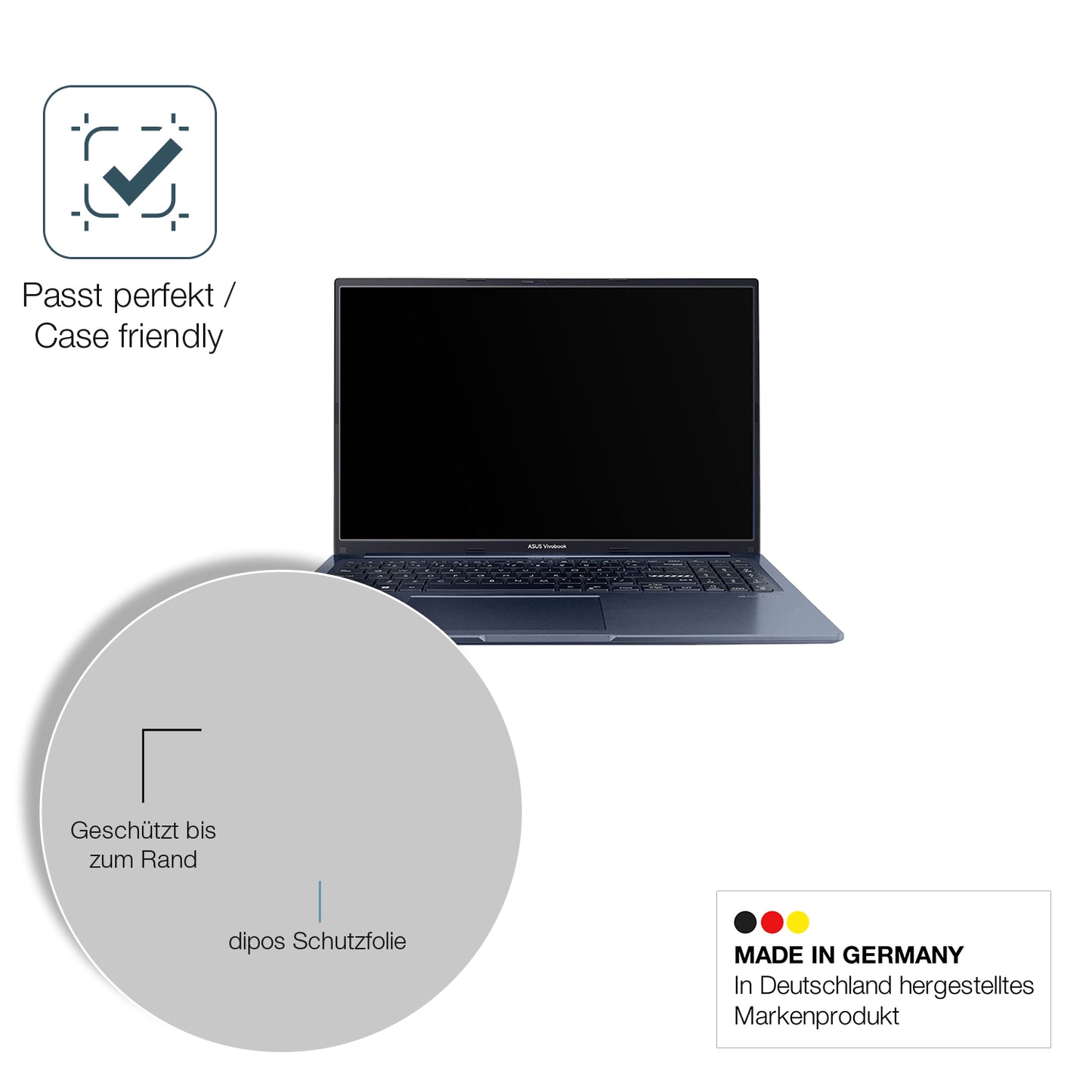 2x 9H Schutzfolie matt für Asus Vivobook 15 Panzerfolie