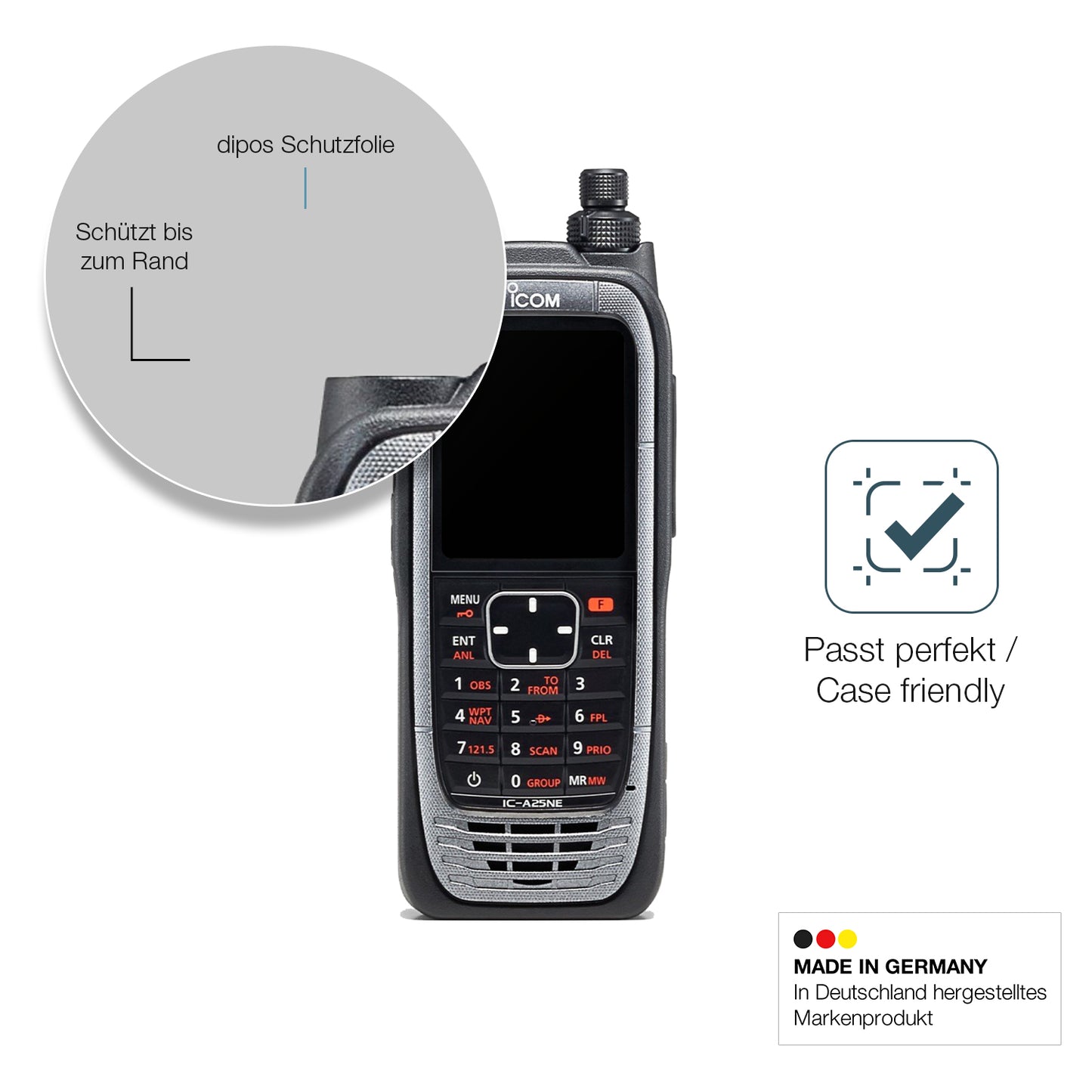 2x 9H Schutzfolie matt für Icom IC-A25NE Panzerfolie