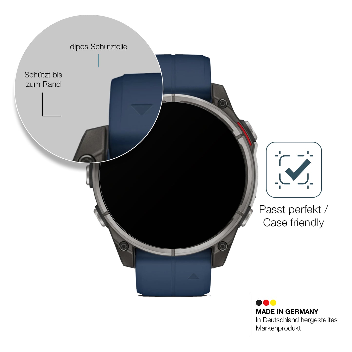 Schutzglasfolie mit optimaler Passform, zur Verwendung mit Hüllen geeignet