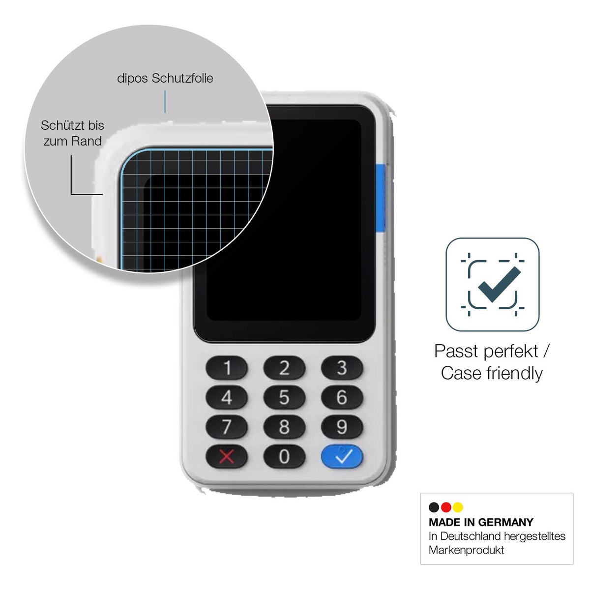 2x Screen Protector for Zettle by Paypal Reader matte Flexible Glass 9H dipos