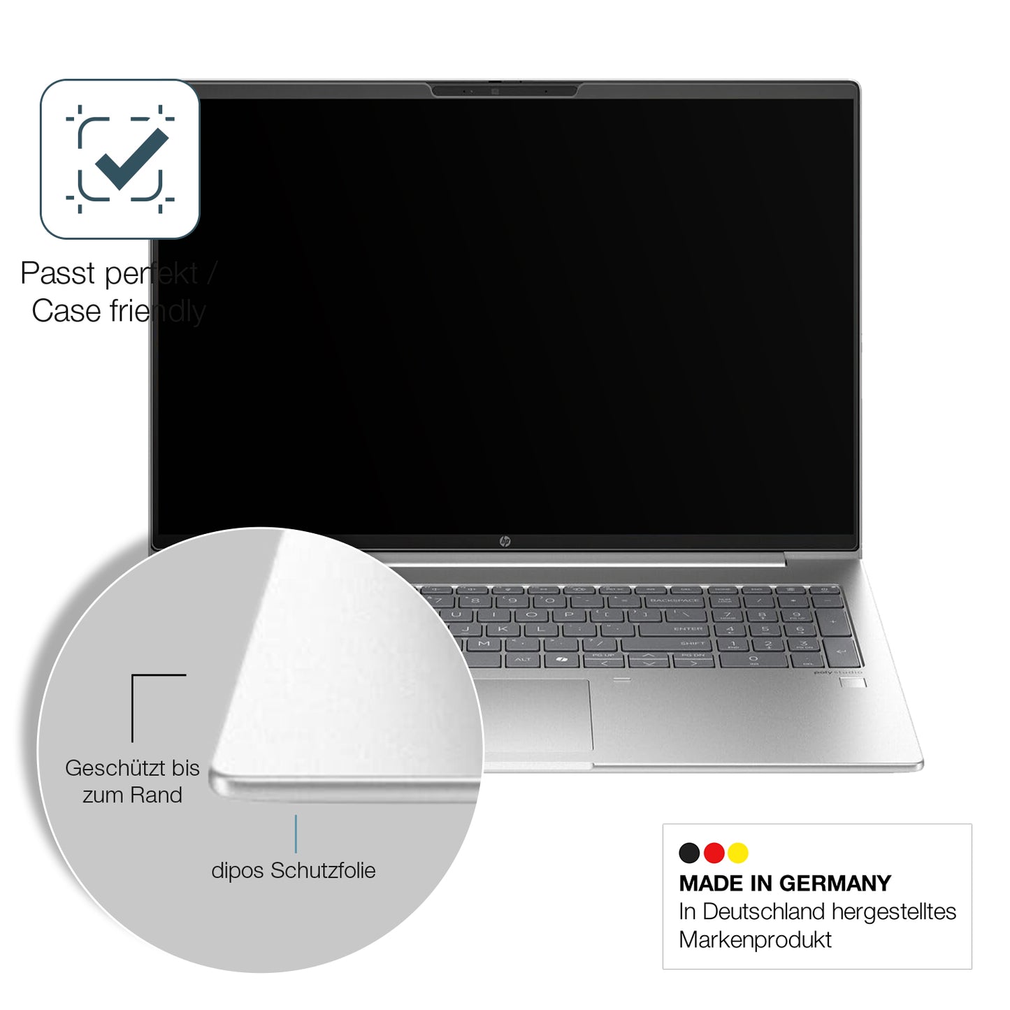 2x 9H Schutzfolie matt für HP ProBook 460 G11 16 Zoll Panzerfolie